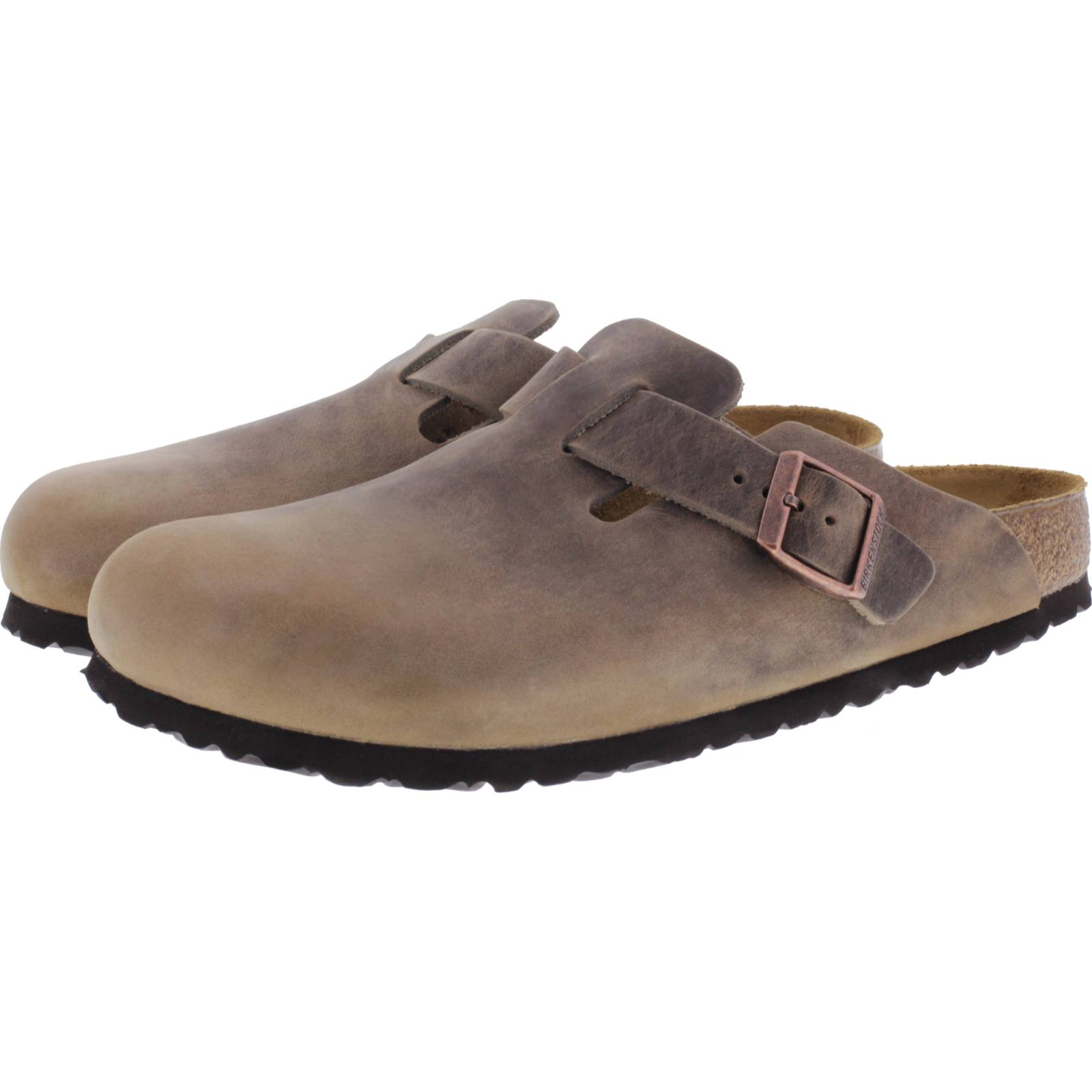 Birkenstock Boston Tabacco Leder Schmal 960813 Birkenstock Boston mit Weichbettung Iron Leder 1013256