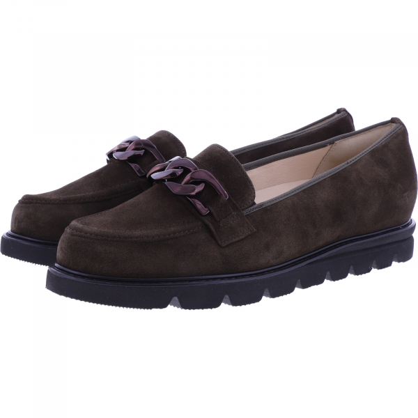Hassia / Pisa / Dunkelbraun Softvelour / Wechselfußbett / 6-301578-8600 / Damen Slipper