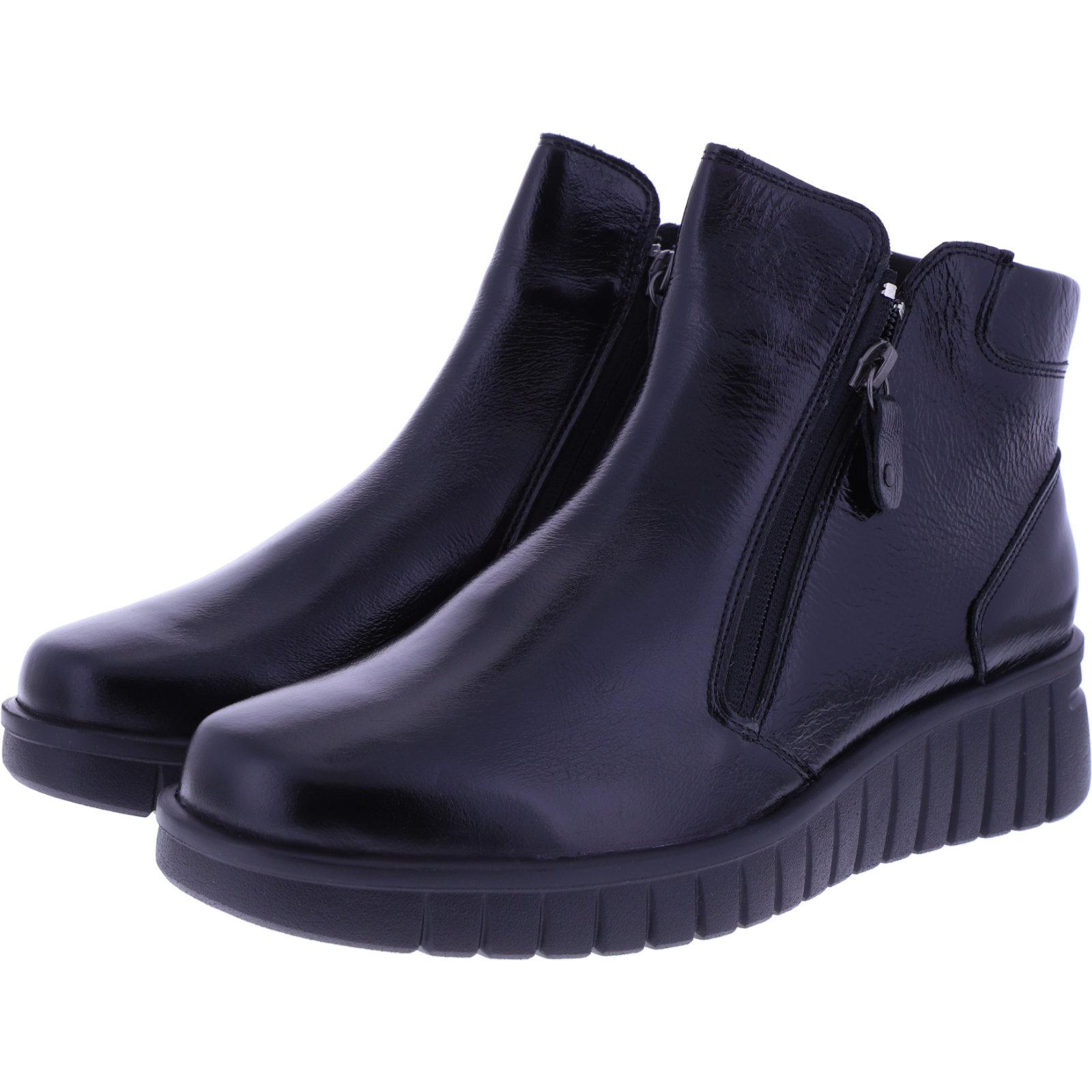 Weite H Lack Stiefeletten Damen Damen Stiefel H-Nala Schwarz
