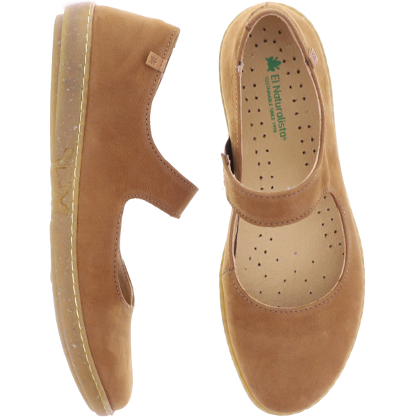 El Naturalista | Coral | N5301 | Cuero-Braun | Kalbsleder | Damen Riemchen-Ballerinas