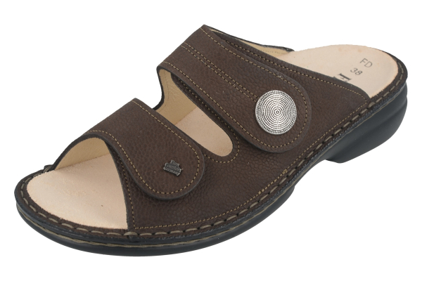 Finn Comfort | Sansibar | Espresso-Braun | Wechselfußbett | 02550-834025 | Damen Pantoletten