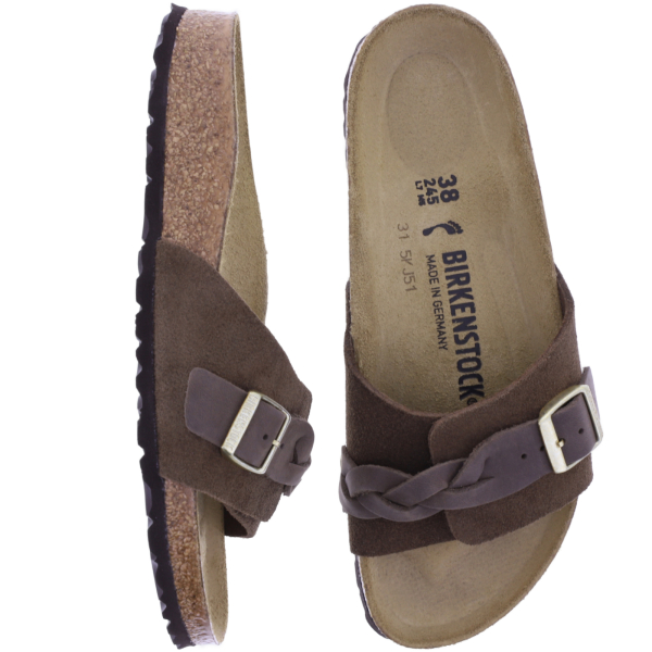 Birkenstock | Oita Braided | Carafe-Braun Velours | Leder | Weite: Schmal | 1031734 | Damen