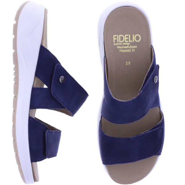 Fidelio | Hawaii | Notte-Blau | Nubukleder | Weite: H | Damen Pantoletten