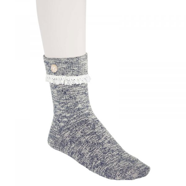 Birkenstock Damen Socken - Slub Lace - Blue - Baumwolle