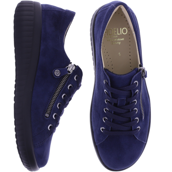 Fidelio | Genny | Notte-Blau | Nubukleder | Multistretch | Weite: G½ | Damen Schnürer