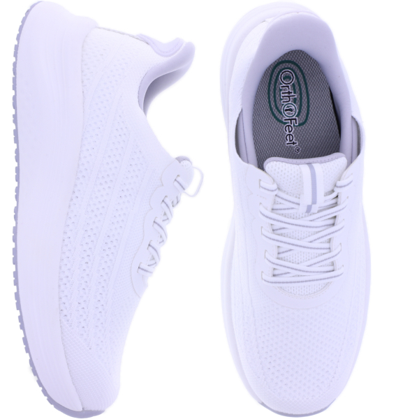 Orthofeet® | Nira | Weiß | Hands-Free Schuhe mit Fersendämpfung | Damen Schnürer