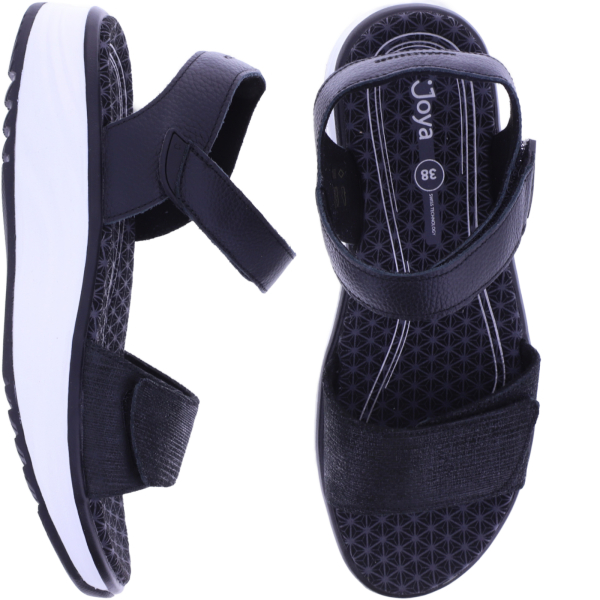 Joya | Flores | Black-Schwarz | Premium Leder | Weite: H | 891san | Damen Aktiv Sandalen