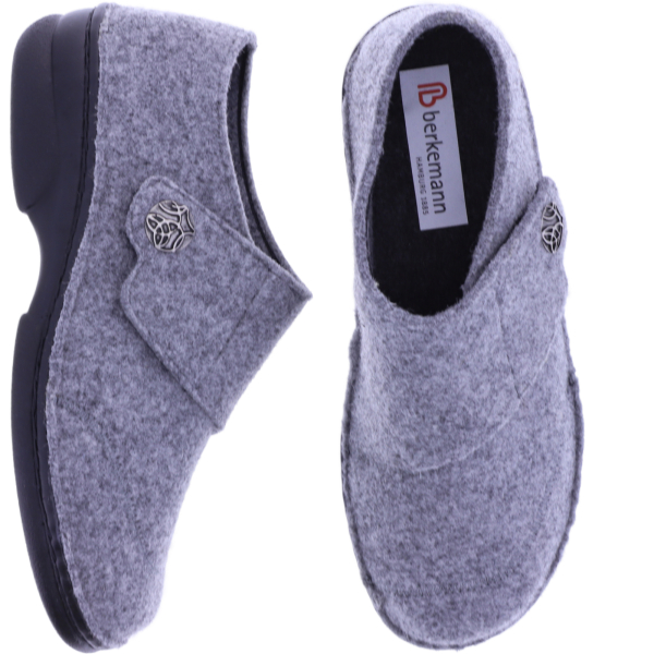 Berkemann | Jarla | Hellgrau Filz | Form: Davos | Weite: G | 03558-652 | Damen Filzhausschuh