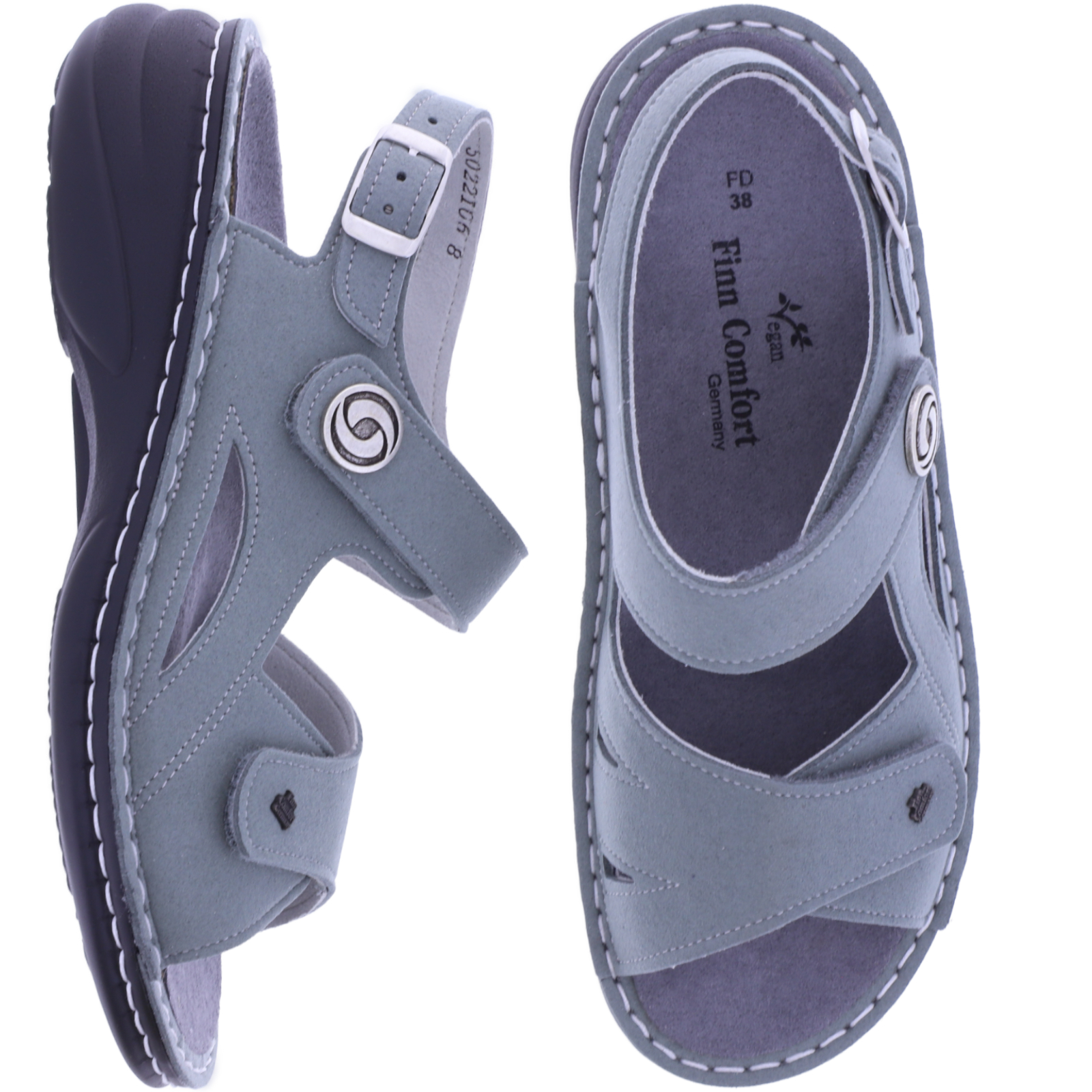 Finn Comfort Hanna Conifer-Grau 03741-820514 Vegane Sandalen