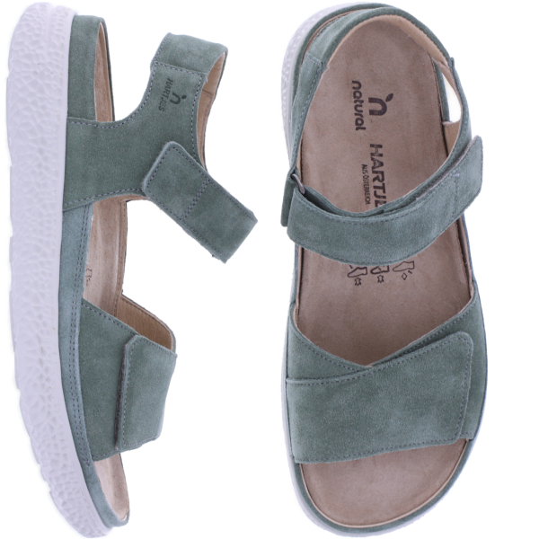Hartjes Natural | Groove | Military-Grün | Veloursleder | Weite: H | 1321220-9500 | Damen Sandalen