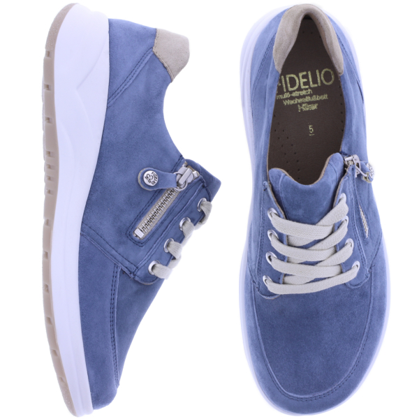 Fidelio | Hiker | Jeans Nubuk | Leder | Multistretch | Weite: H | Damen Komfort-Schnürer