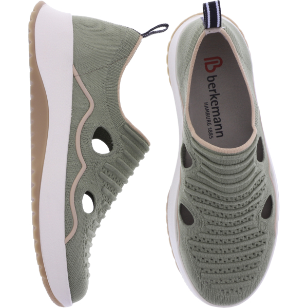 Berkemann ComfortKnit | Modell: Toya | Grün-Beige | Leisten: Valencia | 03775-792 | Damen Slipper
