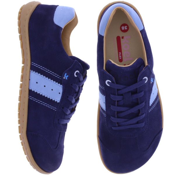 Koel | Ila 3.0 | Navy-Hellblau | Veloursleder | Damen Barfußschuhe