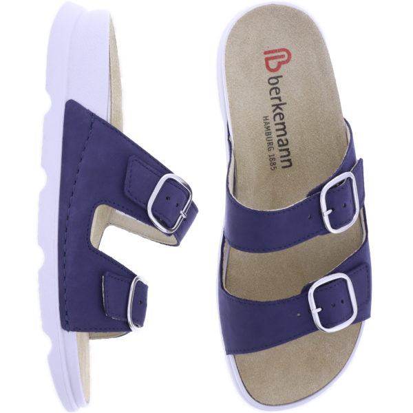 Berkemann | Lucinda | Blau Nubukleder | Form: Palma | 04506-320 | Damen Pantoletten