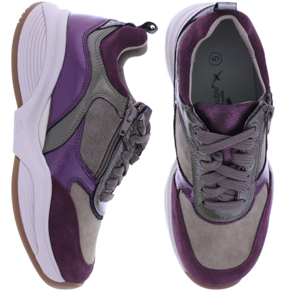 Xsensible Stretchwalker | SWX19 | Burgundy Combi | Leder | 320042-729 | Damen Komfort Sneakers