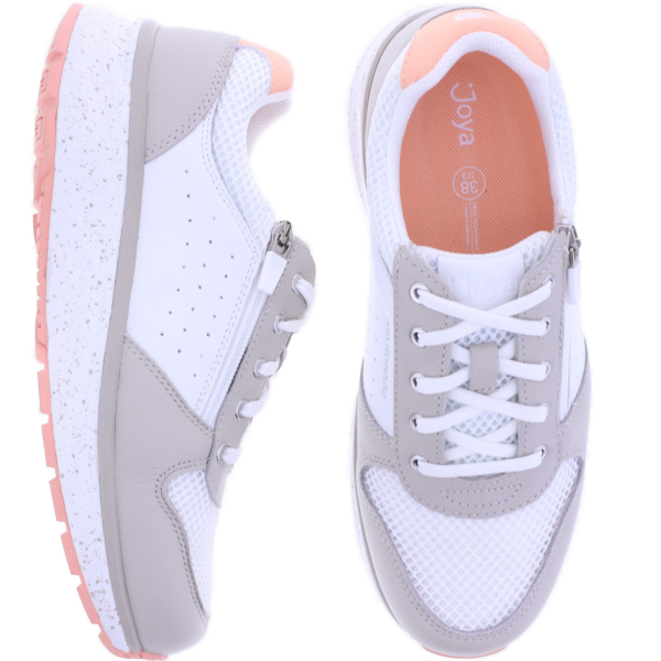 Joya | Dynamo Zip | Weiß-Beige | Premiumleder | Weite: H | JY085A | Damen Aktiv Schuhe
