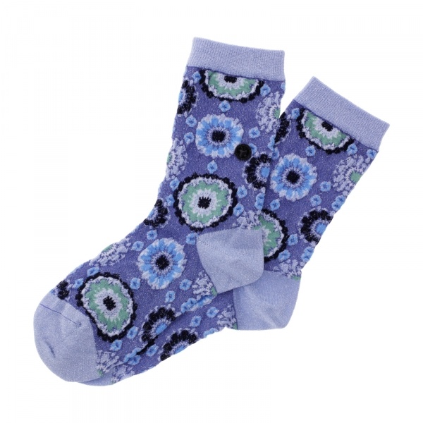 Birkenstock Damen Socken - Cotton Bling Flowers - Skyway (Hellblau)