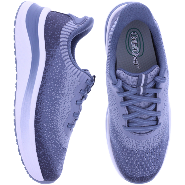 Orthofeet® | Nira | Slate Blue Hellblau-Multi | Hands-Free Schuhe mit Fersendämpfung | Damen Schnürer