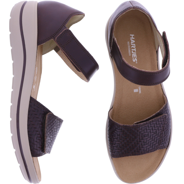 Hartjes | Modell: Pop | Dunkelbraun Nappaleder | Weite: G | 1322102-7777 | Damen Sandalen