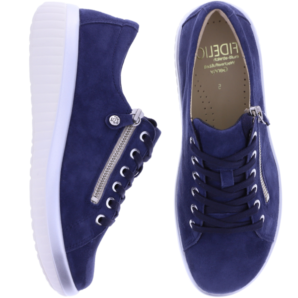 Fidelio | Genny | Notte-Marine-Blau | Nubukleder | Multistretch | Weite: G½ | Damen Schnürer