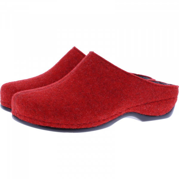 Berkemann / Modell: Florina / Rot Filz / Form: Melbourne / Art: 01025-235 / Damen Filzhausschuhe