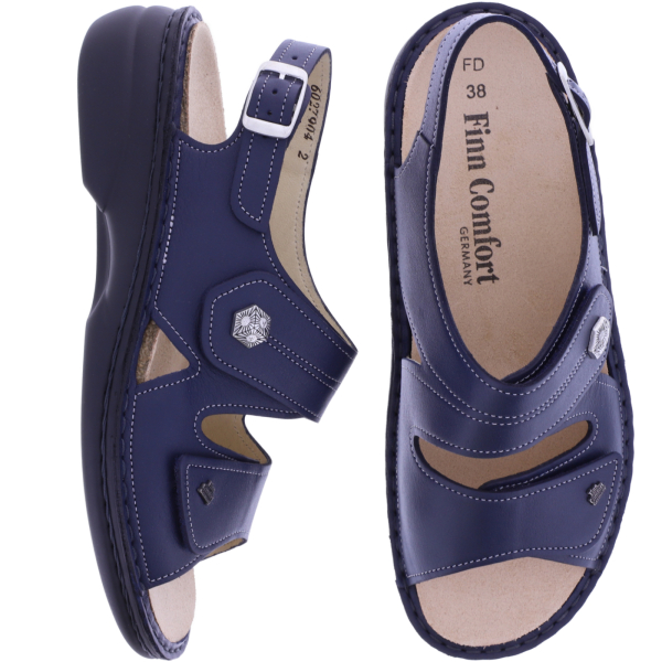 Finn Comfort | Milos | Atlantic-Blau | Wechselfußbett | 02560-604041 | Damen Sandalen