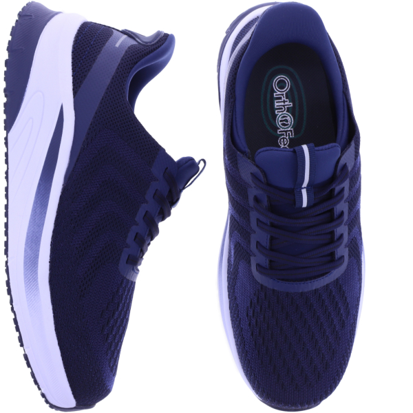 Orthofeet® | Tilos | Navy-Marine | Hands-Free Schuhe mit Fersendämpfung | Herren Schnürer