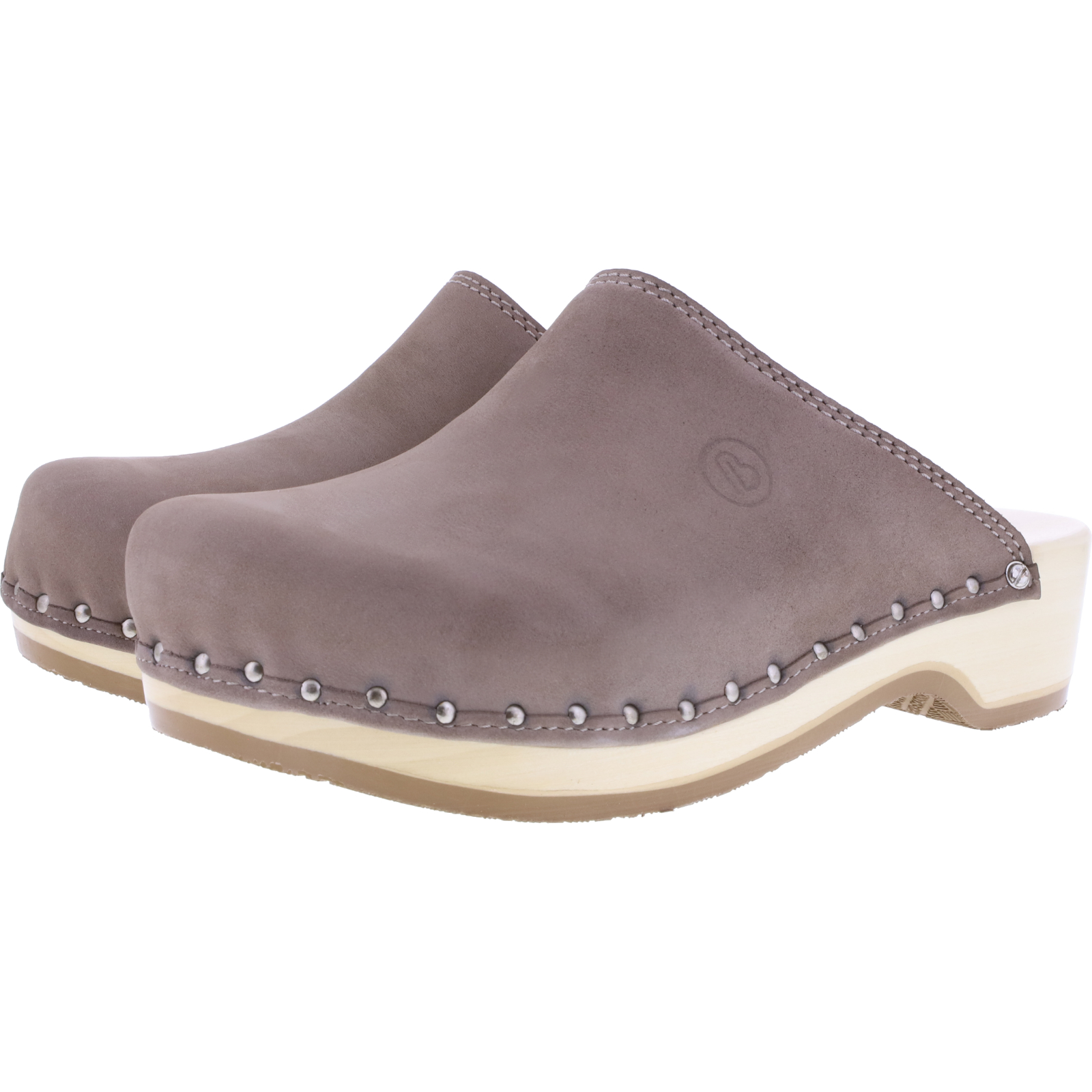 Berkemann / Natur-Toeffler / Stone Grau Nubukleder / Art: 00407-967 / Unisex Holzclogs