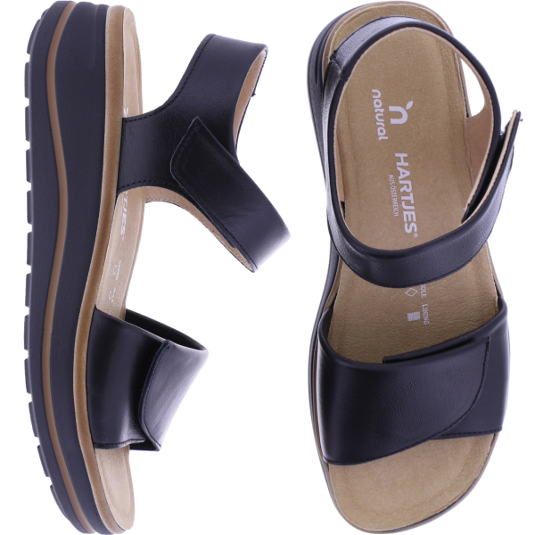 Hartjes Natural | Woogie | Schwarz Nappaleder | Weite: H | 1322002-0100 | Damen Sandalen