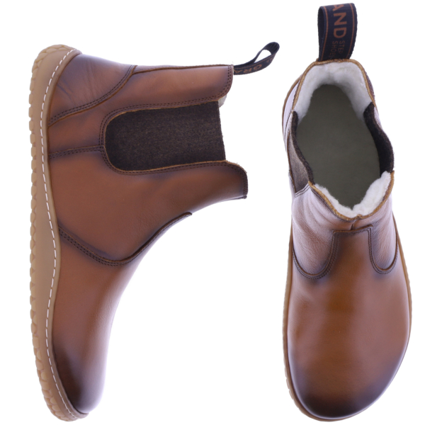 Grand Step Shoes | Kim Barefoot | Kastanie-Braun | Nappaleder mit Wollfutter | Damen Barfußschuhe