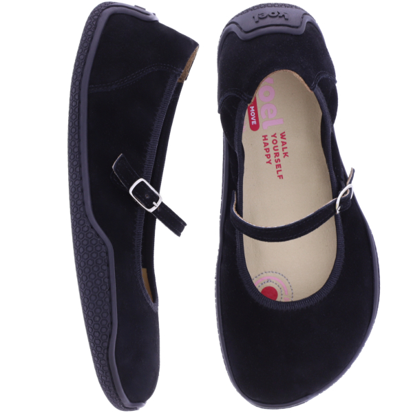 Koel | Valeria | Schwarz | Veloursleder | mit Erdungseffekt | Damen Barfußschuhe