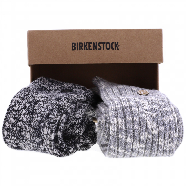 Birkenstock Damen Socken X-Mas Box Slub - Cotton Socken 2er Pack - Grau-Schwarz