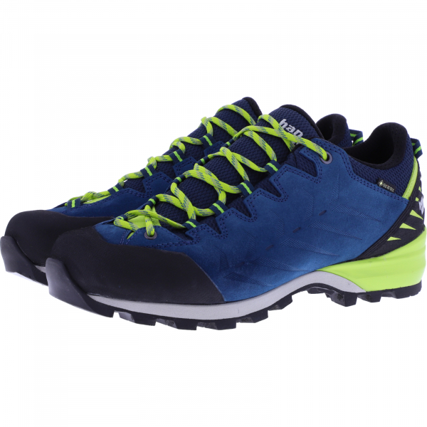Hanwag / Modell: Makra Pro Low GTX / Seablue/Sulphur / Leder / Gore-Tex / Herren Wanderschuhe