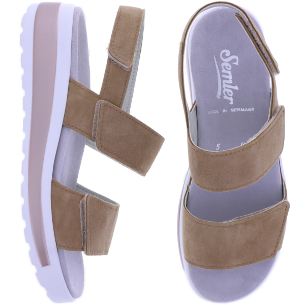 Semler | Hanna | Nuss-Braun | Nubukleder | Weite: H | H3015 | Damen Komfort-Sandalen