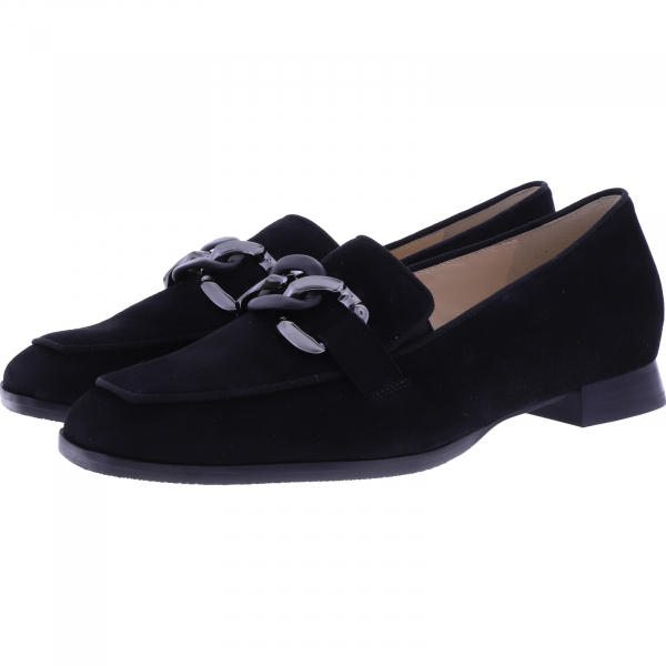 Hassia / Napoli / Schwarz Samtziege / Wechselfußbett / Art: 6-300846-0100 / Damen Slipper