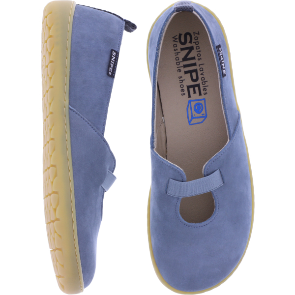 Snipe | Modell: Barefoot | 05500-006 | Jeans-Blau Nubuk Leder | Damen Barfußslipper