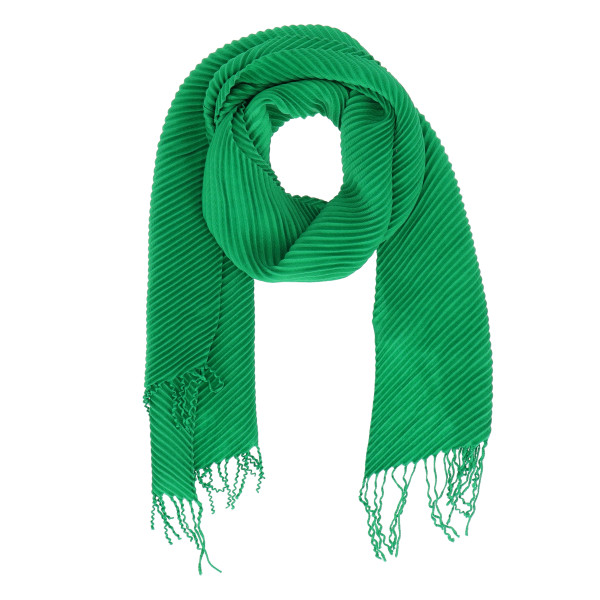 halsüberkopf / Feiner Pashmina Plissee Schal / Uni Grün / 40x200