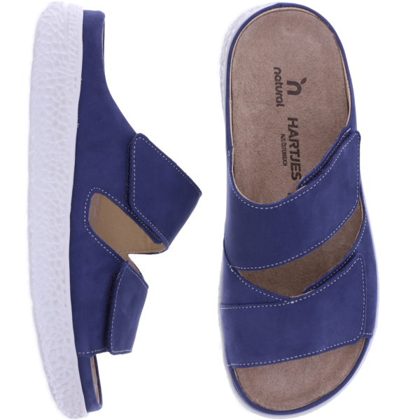 Hartjes Natural | Groove | Stahblau | Nubukleder | Weite: H | 1221221-4800 | Damen Pantoletten
