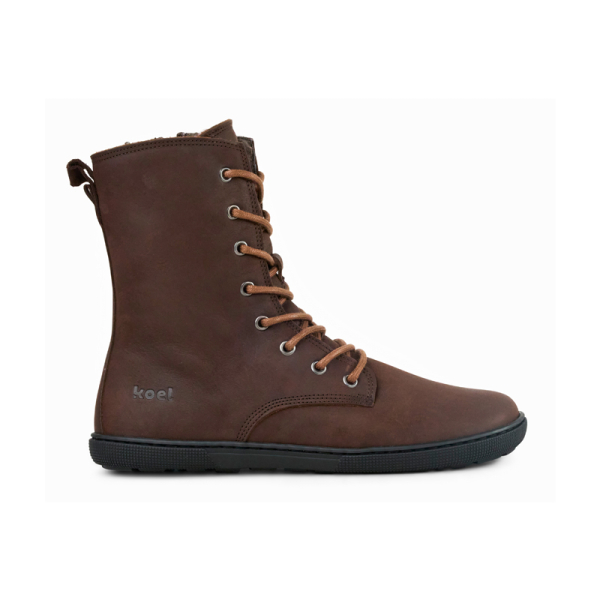 Koel | Faro | Braun| Hydroleder mit Lammfellfutter | Damen Barfußstiefel