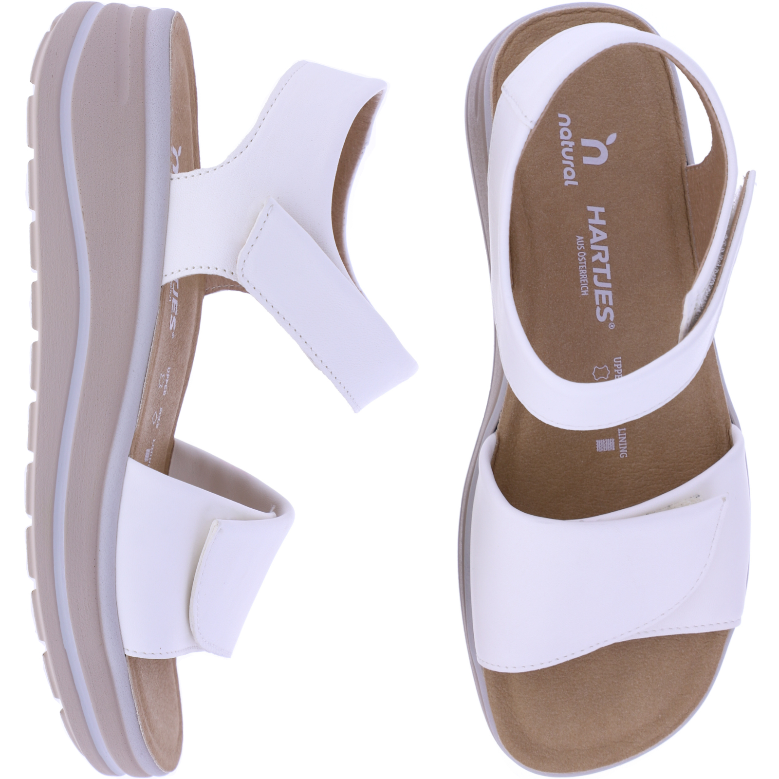 Hartjes Natural | Woogie | Weiß Nappaleder | Weite: H | 1322002-0200 | Damen Sandalen
