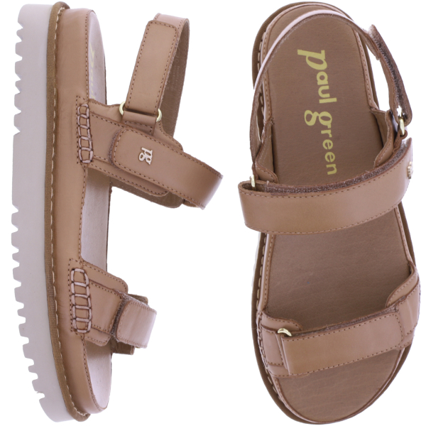 Paul Green | 6175-029 | Braun | Weiches Kalbsleder | Damen Komfort Sandale