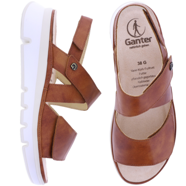 Ganter | Gianna | Cognac | Kalbsleder | Wechselfußbett | Weite: G | 1-200631-2600 | Damen Sandalen
