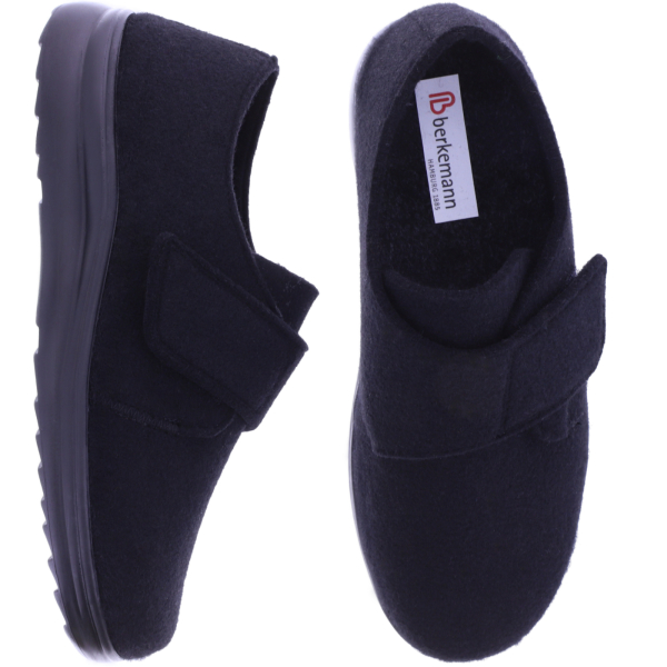 Berkemann | Ilja | Schwarz Filz | Form: Baden | 05508-958 | Herren Filzhausschuhe