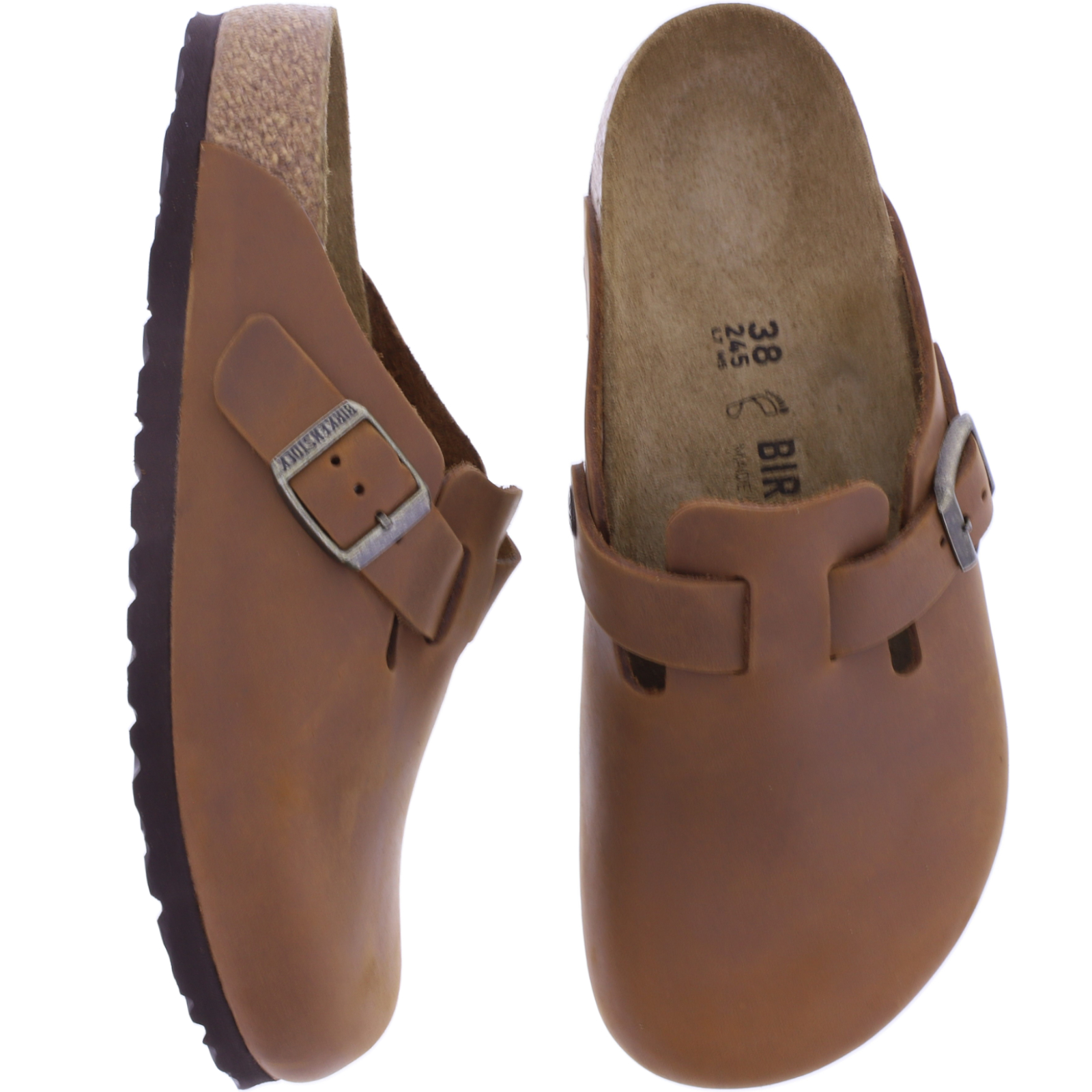 Birkenstock Boston Cognac-Braun Leder 1028179 Birkenstock Clogs