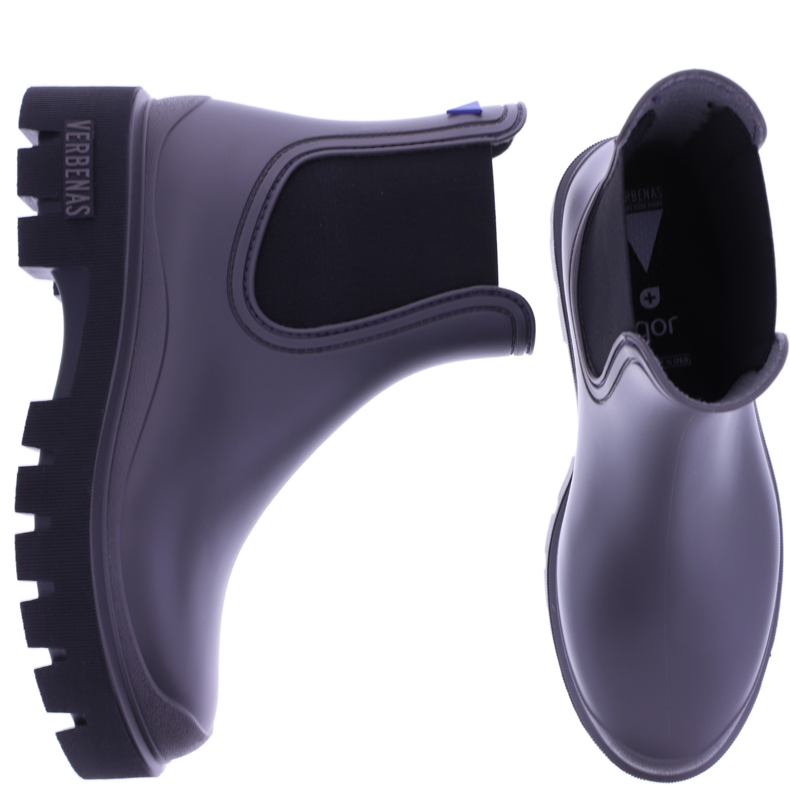 Verbenas Mae Mate Gris-Negro-Grau-Schwarz Damen Gummistiefel