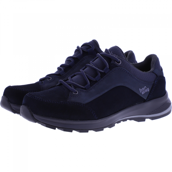 Hanwag / Modell: Banks Low Bunion Lady / Navy-Asphalt / Leder / Hallux-Valgus / Damen Wanderschuhe