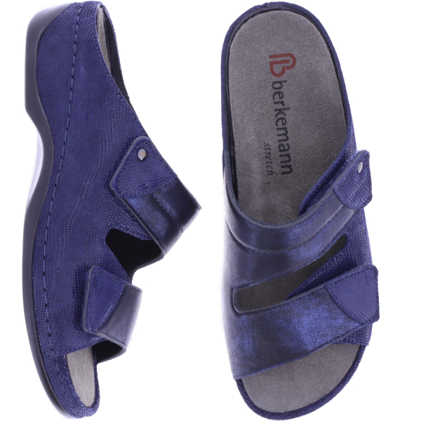 Berkemann | Finja | Kosmosblau Leder-Stretch | Form: Melbourne | 01021-361 | Damen Pantoletten