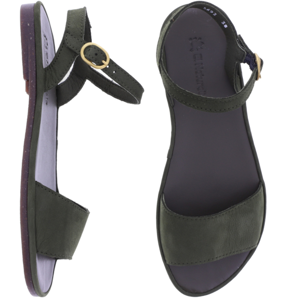 El Naturalista | Tulip | N5693 | Kaki-Olive Nubukleder | Damen Barfußsandalen