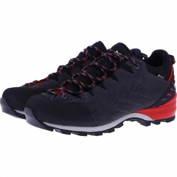 Hanwag / Modell: Makra Pro Low GTX / Ashalt/Red / Leder / Gore-Tex / Herren Wanderschuhe