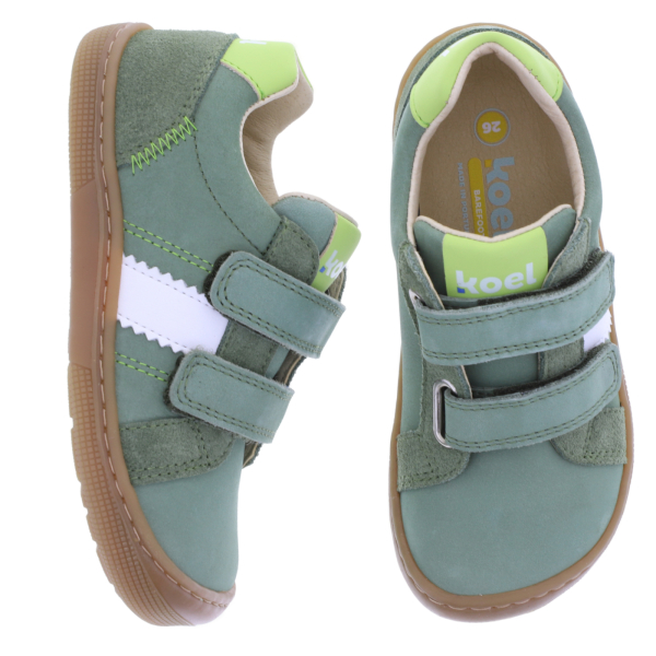 Koel Kids | Denis | Green-Alface-Weiß | Nappaleder | Kinder Barfußschuhe